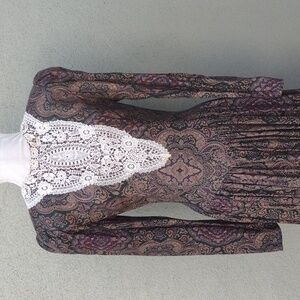 Scott McClintock Paisley Long Sleeve Maxi Dress 6/8